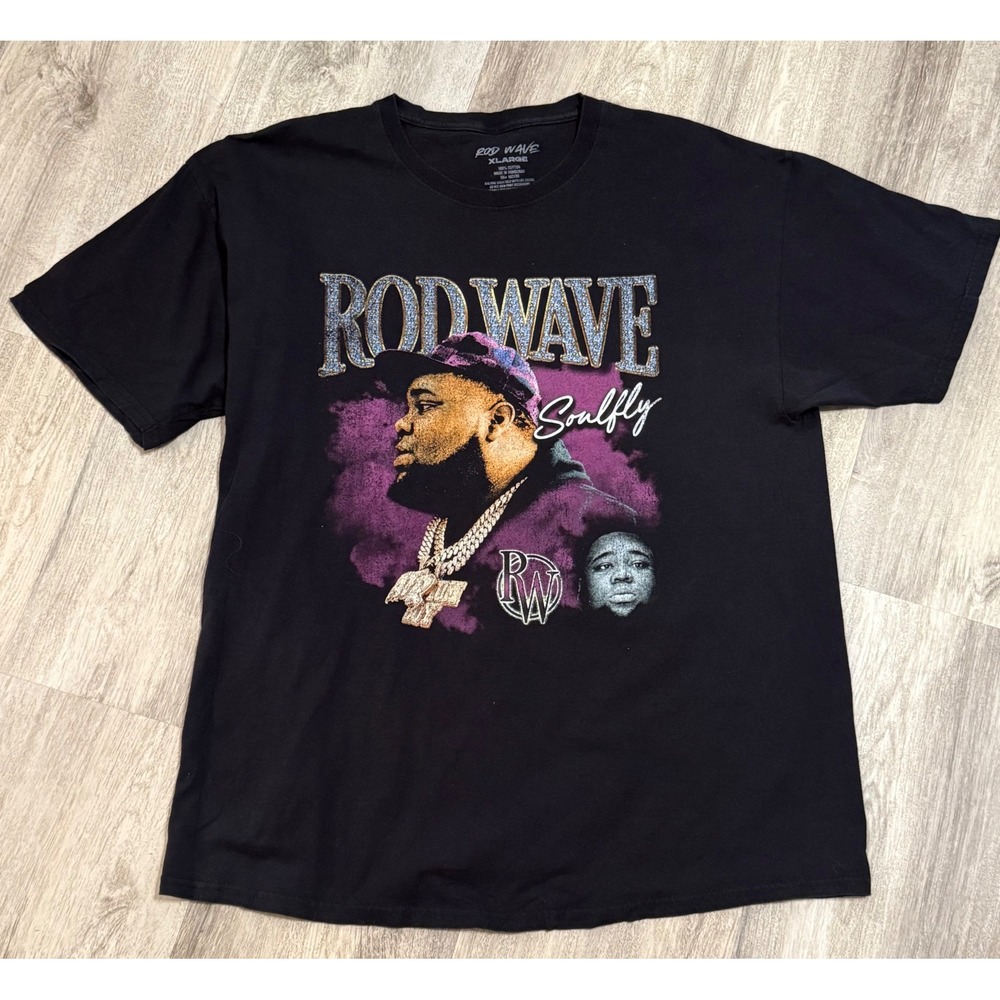 Rod Wave Soulfly T Shirt Black XL Rapper Graphic Print